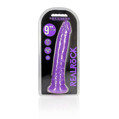 Shots Toys 9 Inch Slim Glow in the Dark Neon Dildo - Realistic Dildos