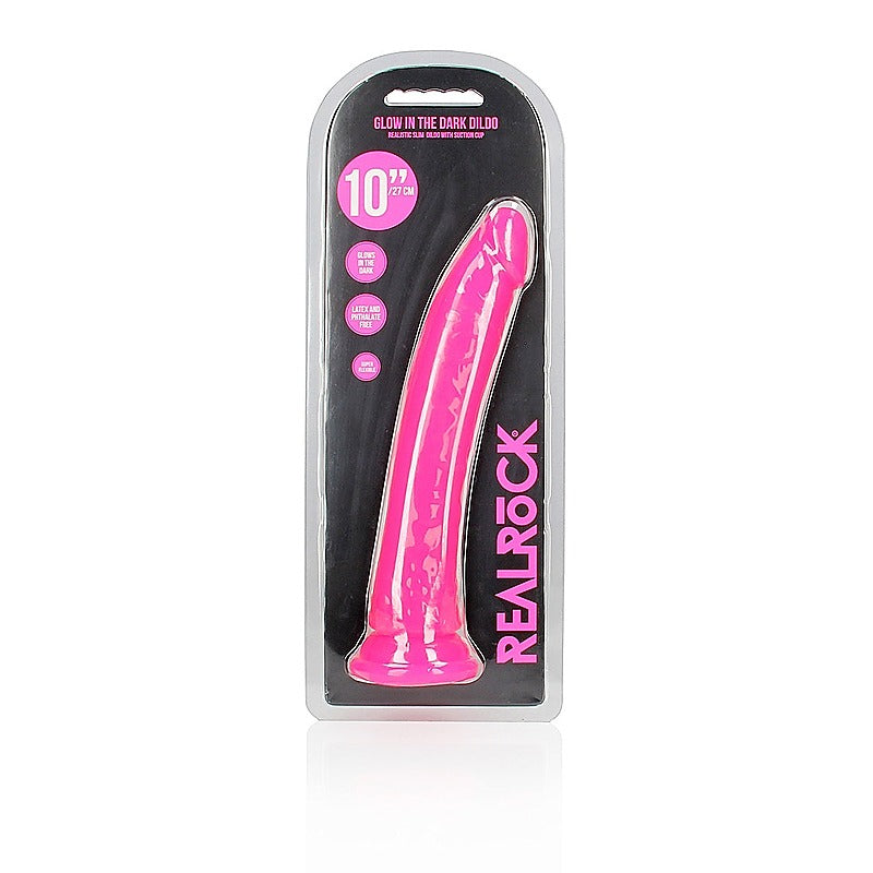 Shots Toys 10 Inch Slim Glow in the Dark Neon Dongs - Realistic Dildos