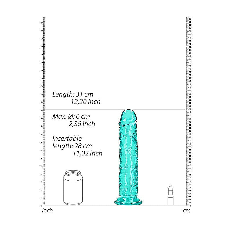 11 Inch Crystal Clear Straight No Balls Dildo by Shots Toys - Realistic Dildos