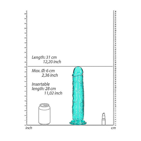 11 Inch Crystal Clear Straight No Balls Dildo by Shots Toys - Realistic Dildos