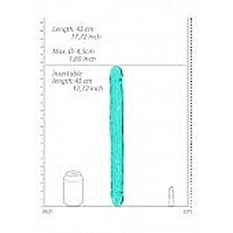 Shots Toys Crystal Clear 18 Inches Realistic Double Dong - Double Ender