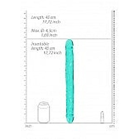 Shots Toys Crystal Clear 18 Inches Realistic Double Dong - Double Ender