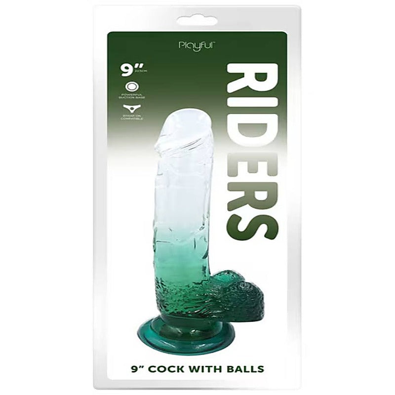 Playful Riders 9 Inch Realistic Dildo with Balls by Evolved - Realistic Dildos