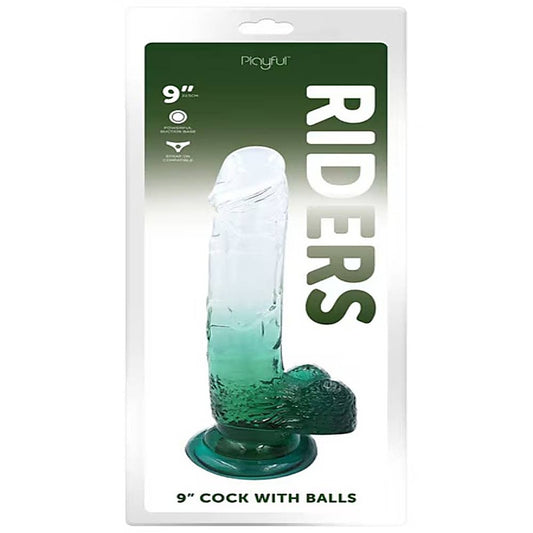Playful Riders 9 Inch Realistic Dildo with Balls - Realistic Dildos