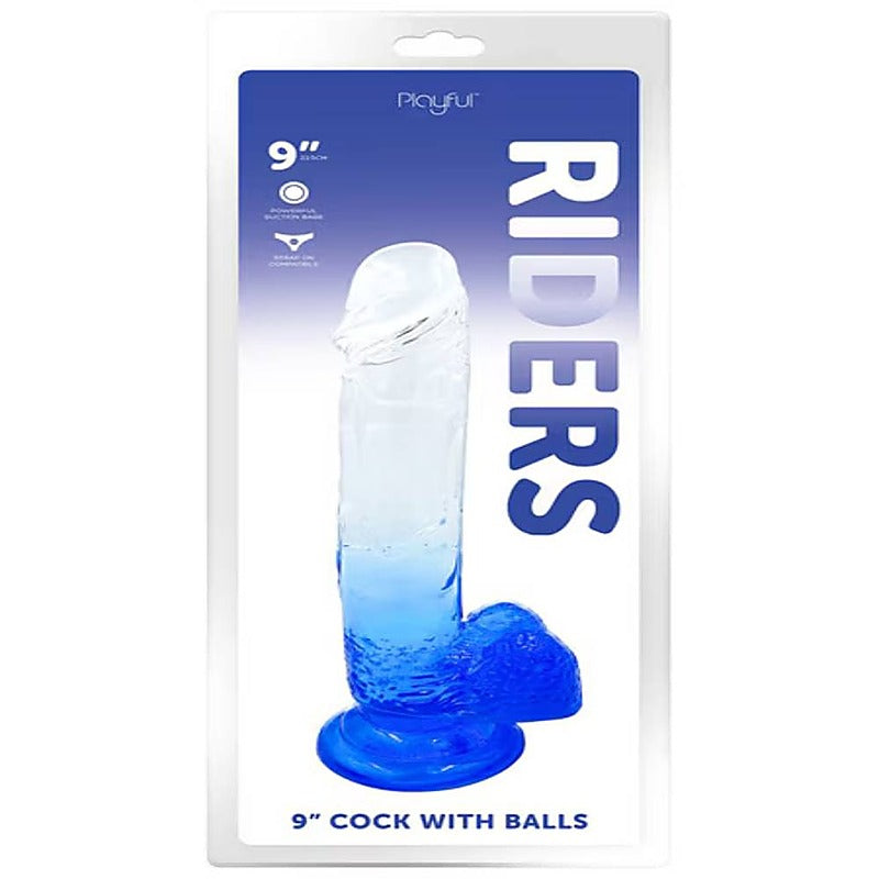 Playful Riders 9 Inch Realistic Dildo with Balls by Evolved - Realistic Dildos