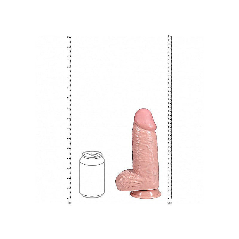 RealRock Extra Thick Straight Dong with Balls by Shots Toys - Realistic Dildos