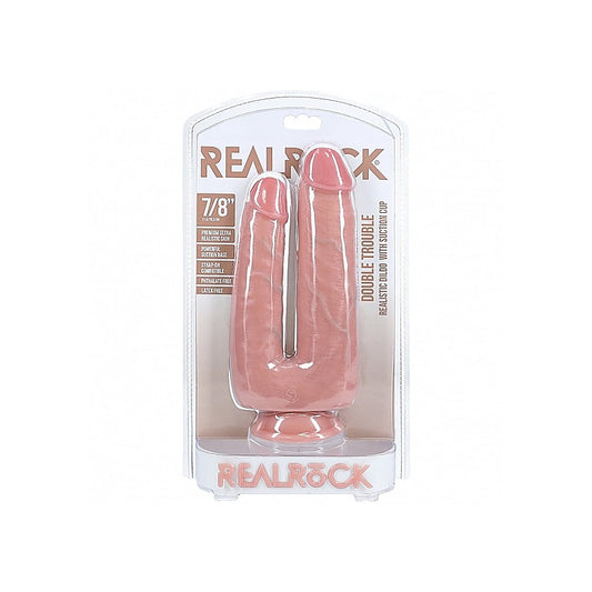 RealRock Ultra Realistic Skin Double Trouble Dildo 7/8 Inch - Realistic Dildos