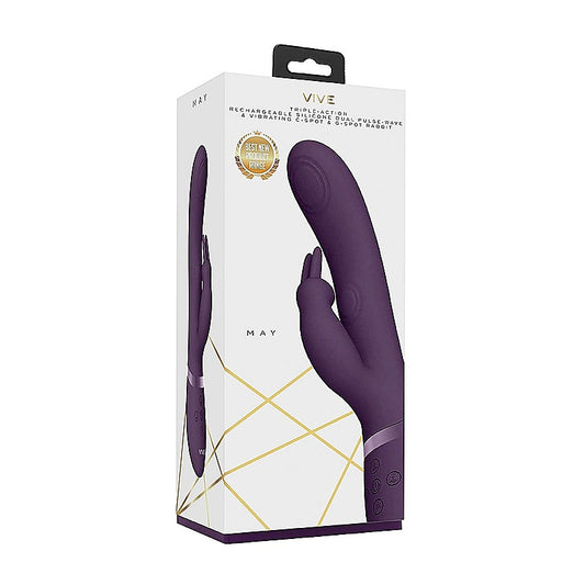 Shots May Rechargeable Silicone Dual Pulse Wave Rabbit Vibe - Rabbit Vibrators