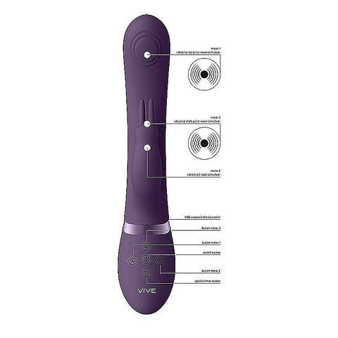 May Rechargeable Silicone Dual Pulse Wave Rabbit Vibe - Rabbit Vibrators