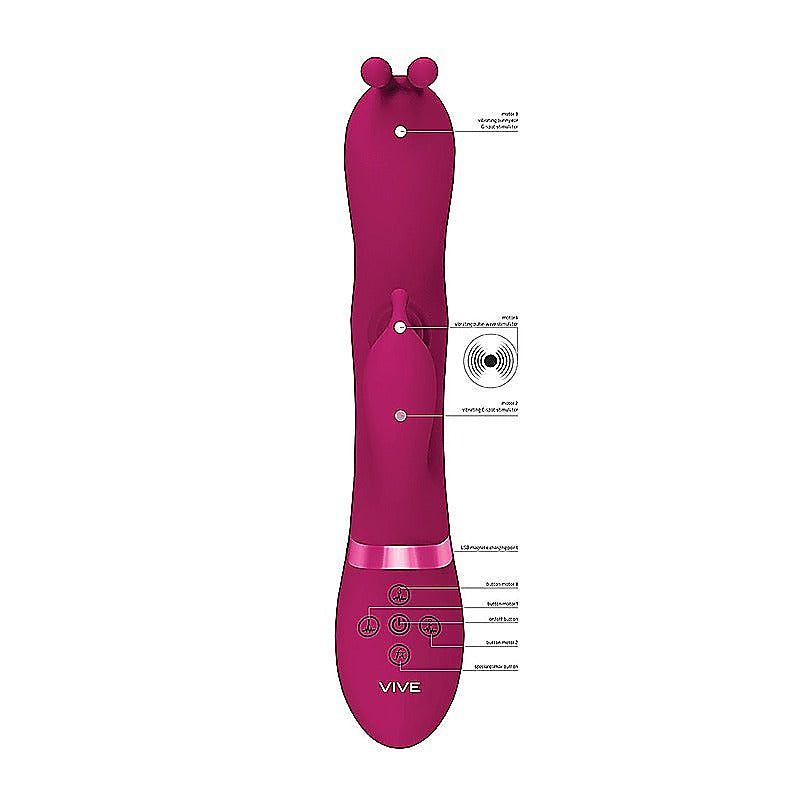 Gada Triple Action Vibrating Rabbit by Shots Toys - Rabbit Vibrators