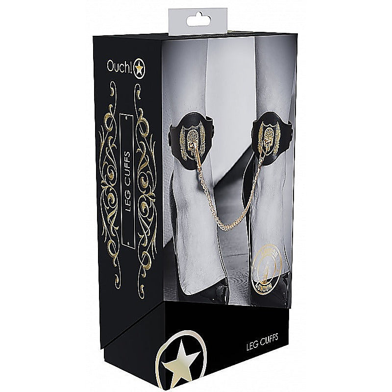 Ouch! London Collection Bondage Leg Cuffs by Shots Toys - Cuffs And Restraints