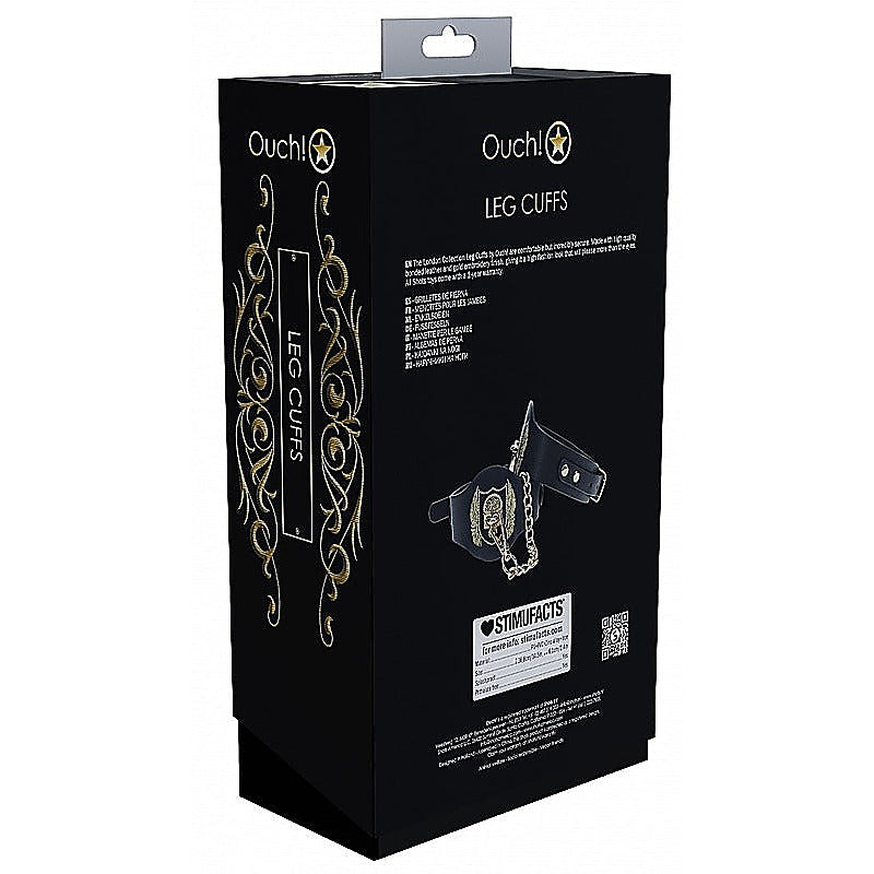 Ouch! London Collection Bondage Leg Cuffs by Shots Toys - Cuffs And Restraints