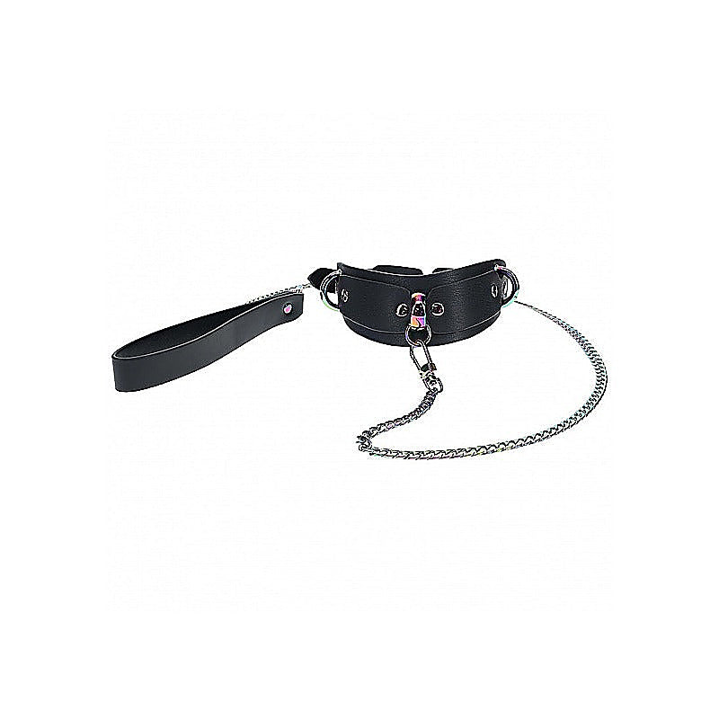 Ouch! Venice Collection BDSM Collar with Leash by Shots Toys - Collars and Leads