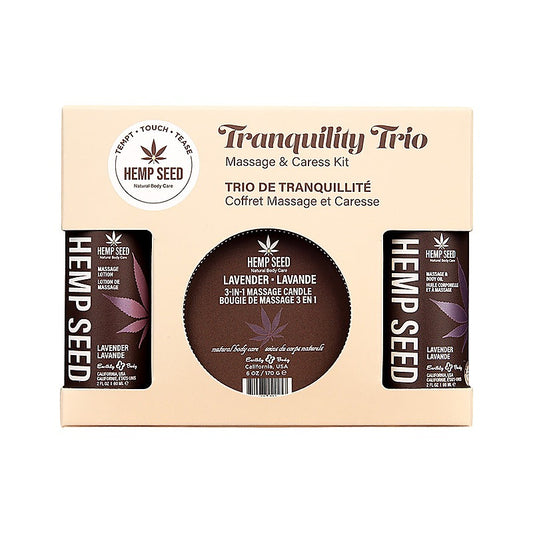 Hemp Seed Tranquility Trio Scented Massage & Caress Kit - Massage Oils and Lubricants