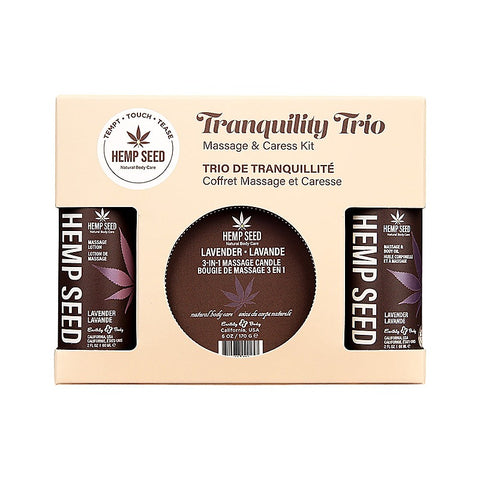 Hemp Seed Tranquility Trio Scented Massage & Caress Kit - Massage Oils and Lubricants