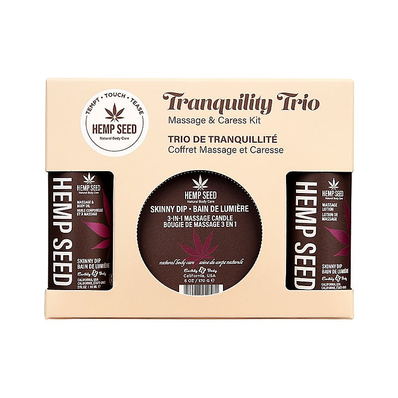 Hemp Seed Tranquility Trio Scented Massage & Caress Kit - Massage Oils and Lubricants