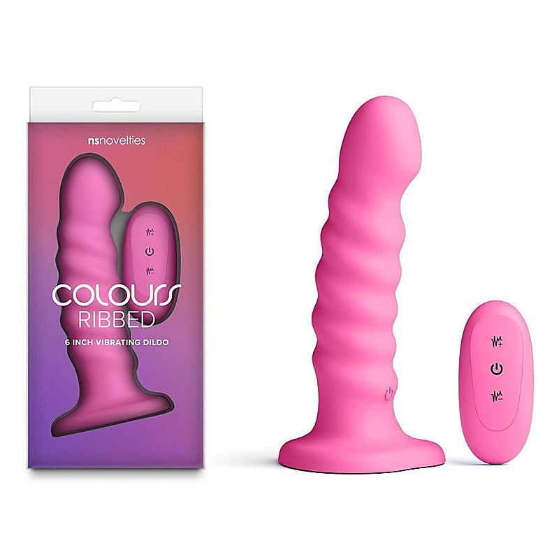 NS Novelties Colours Ribbed 6 Inch Vibrating Silicone Dildo - Vibrating Dildos