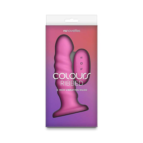 NS Novelties Colours Ribbed 6 Inch Vibrating Silicone Dildo - Vibrating Dildos