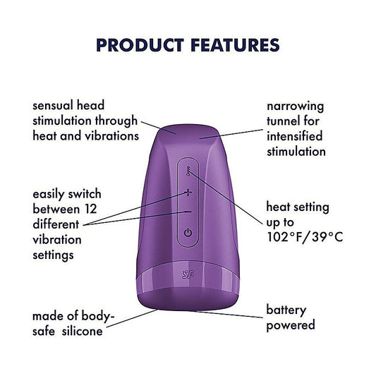 Satisfyer Men Heat Vibration Battery Series Male Masturbator - Masturbators and Strokers