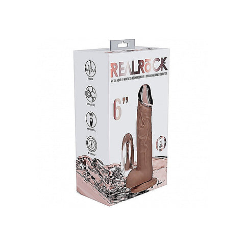Shots REALROCK Metal Head 6 Inch Realistic Vibrating Dildo - Vibrating Dildos