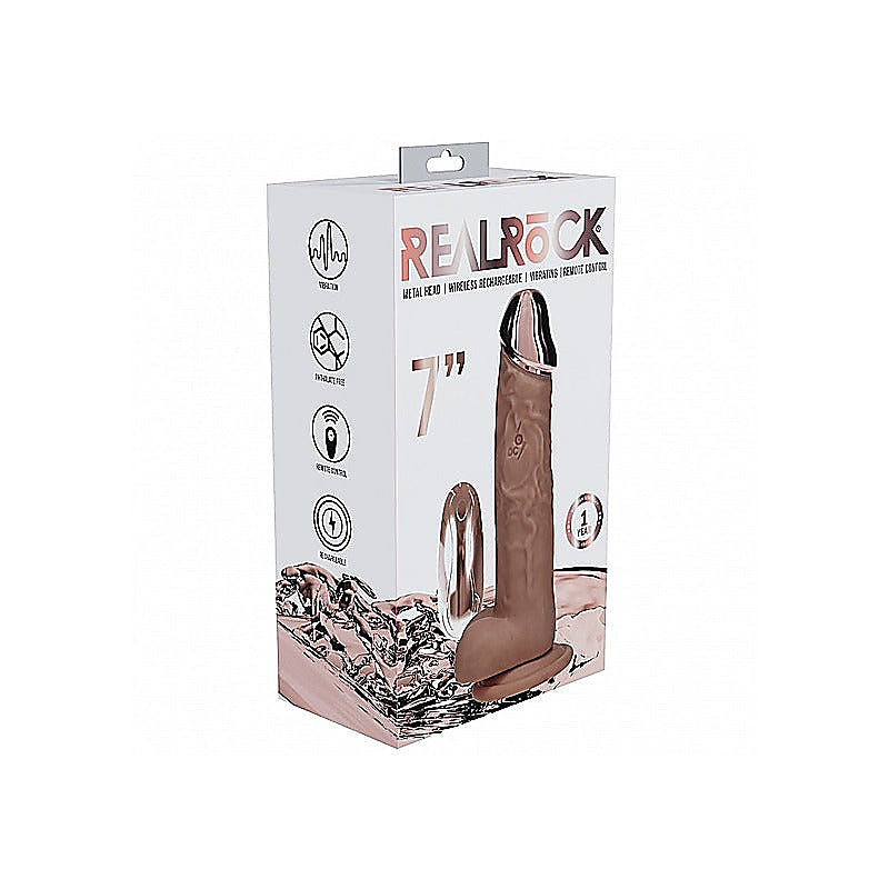 Shots REALROCK Metal Head 7 Inch Realistic Vibrating Dildo - Vibrating Dildos