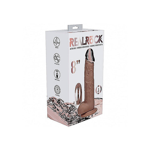 Shots REALROCK Metal Head 8 Inch Realistic Vibrating Dildo - Vibrating Dildos