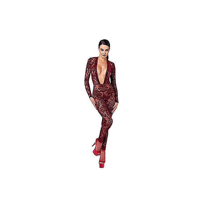 Kink Royal V Neck Womens Catsuit by Noir Handmade - Teddies and Bodysuits