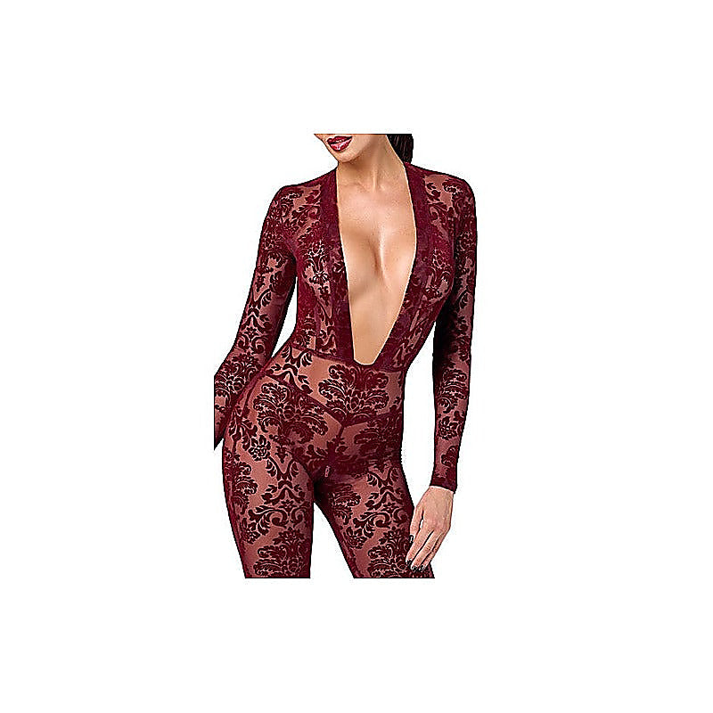 Kink Royal V Neck Womens Catsuit by Noir Handmade - Teddies and Bodysuits