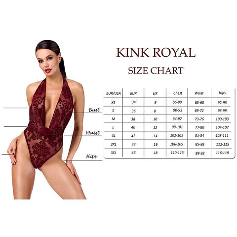 Kink Royal V Neck Catsuit Bodysuit by Noir Handmade - Teddies and Bodysuits