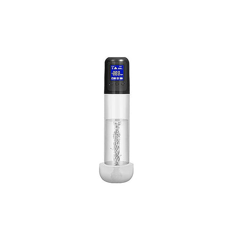 Smart Rechargeable LCD Penis Pump With Sleeve by Shots Toys - Penis Pumps And Stretchers