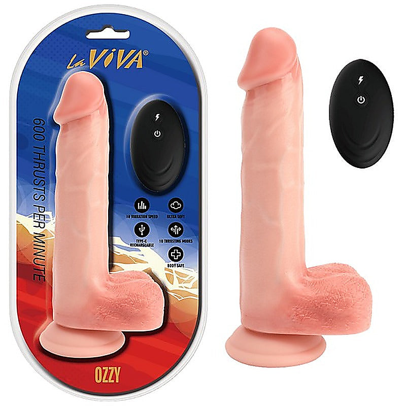Ozzy Remote Control Rechargeable Dildo by La Viva - Vibrating Dildos