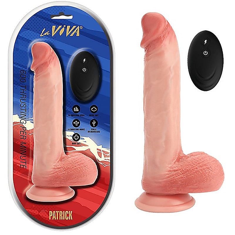 Patrick Remote Control Rechargeable Dong by La Viva - Vibrating Dildos