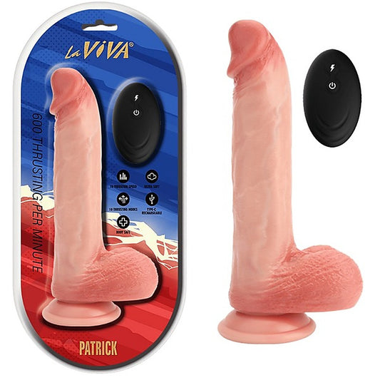 La Viva Patrick Remote Control Rechargeable Realistic Dong - Vibrating Dildos