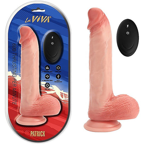 Patrick Remote Control Rechargeable Dong by La Viva - Vibrating Dildos