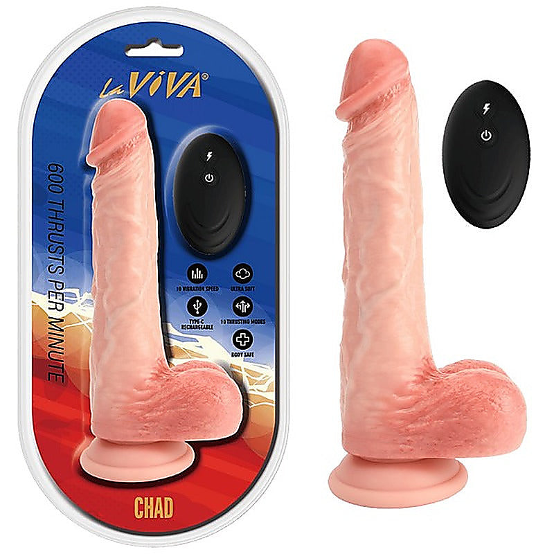 Chad Remote Control Rechargeable Realistic Cock by La Viva - Vibrating Dildos