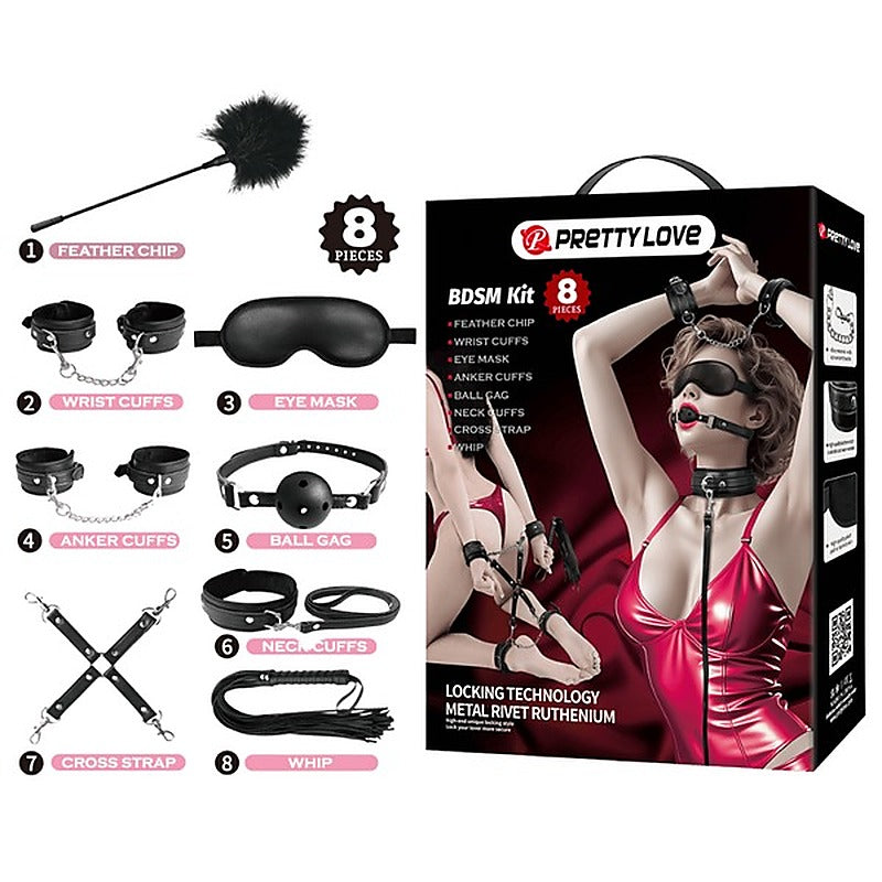 Baile 8-Piece Bondage Play Adult Toys Set - Bondage Kits