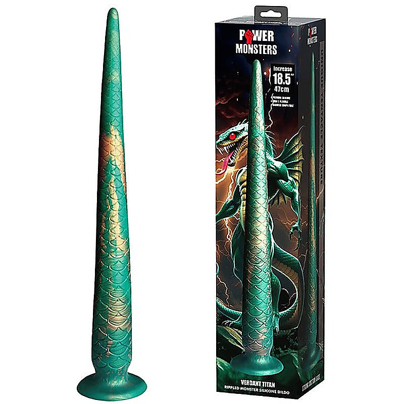 Verdant Titan 18.5 Inch Monster Silicone Dildo by Baile - Realistic Dildos
