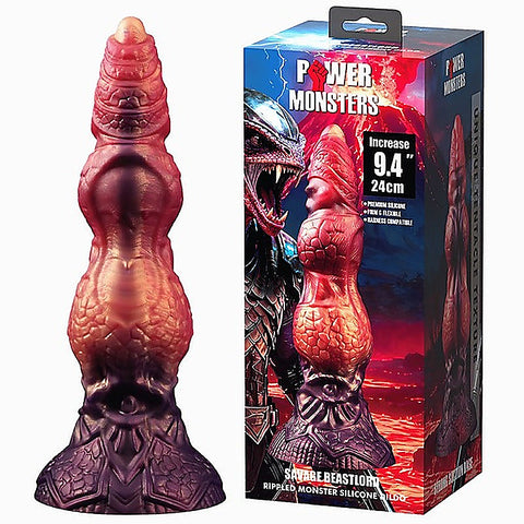 Savage Beastlord 9.4 Inch Rippled Silicone Dildo by Baile - Realistic Dildos