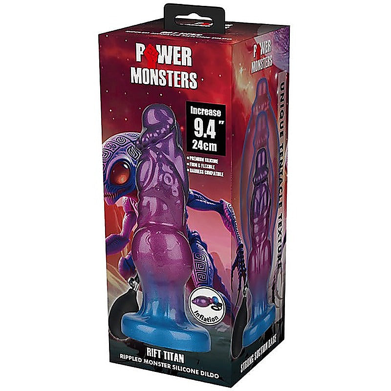 Rift Titan 9.4 Inch Inflatable Monster Silicone Dildo - Realistic Dildos
