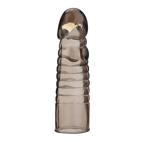 Blue Line 6 Inch Ribbed Realistic Penis Extension Sleeve - Penis Sleeves and Extenders