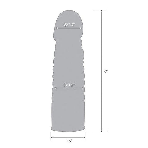Blue Line 6 Inch Ribbed Realistic Penis Extension Sleeve - Penis Sleeves and Extenders