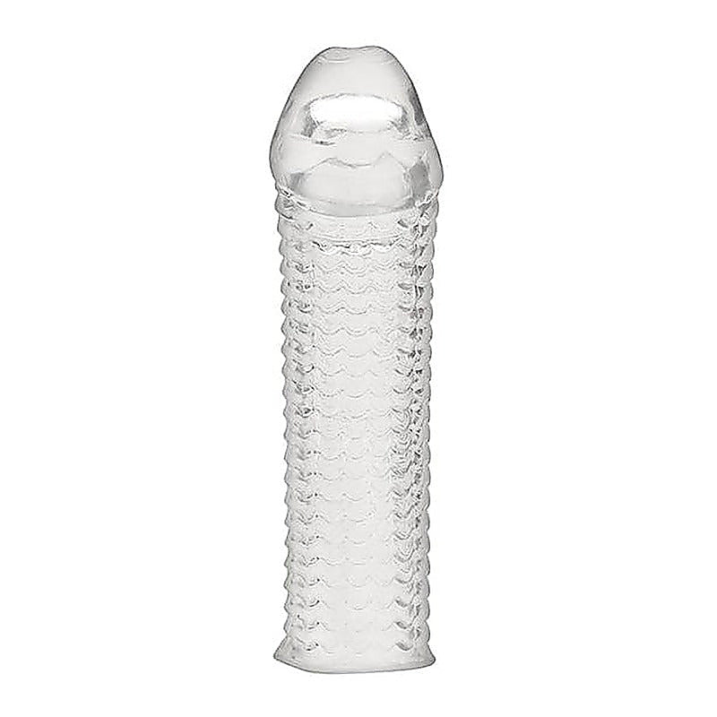 Blue Line 6.5 Inch Clear Textured Penis Enhancing Sleeve - Penis Sleeves and Extenders