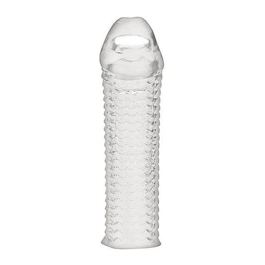 Blue Line 6.5 Inch Clear Textured Penis Enhancing Sleeve - Penis Sleeves and Extenders