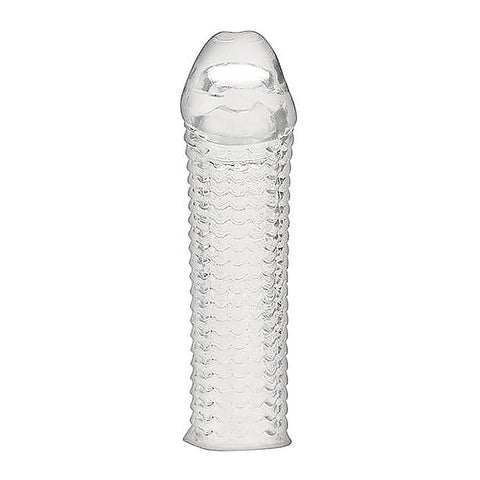 Blue Line 6.5 Inch Clear Textured Penis Enhancing Sleeve - Penis Sleeves and Extenders