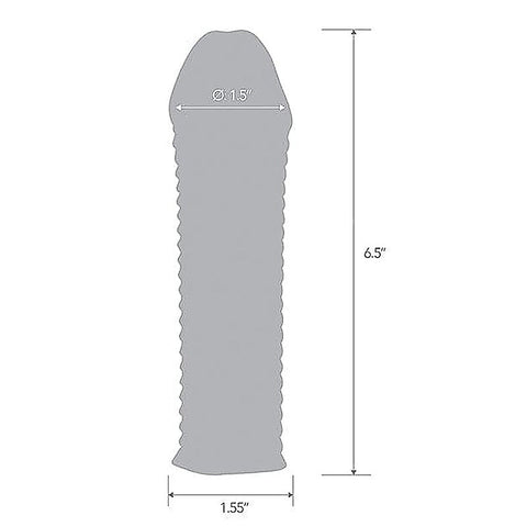 Blue Line 6.5 Inch Clear Textured Penis Enhancing Sleeve - Penis Sleeves and Extenders