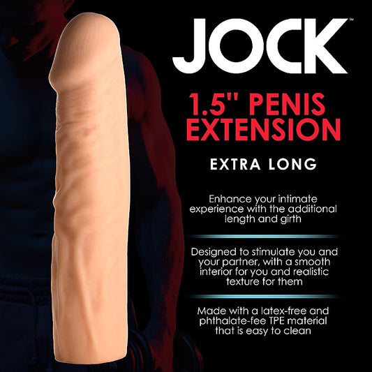 Curve Toys JOCK Extra Long 1.5 Inch Penis Extension Sleeve - Penis Sleeves and Extenders