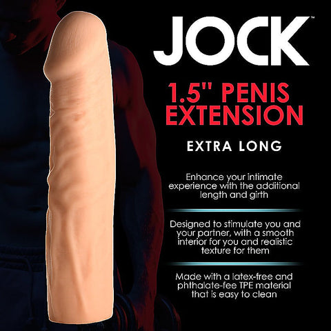 JOCK Extra Long 1.5 Inch Penis Extension Sleeve - Penis Sleeves and Extenders