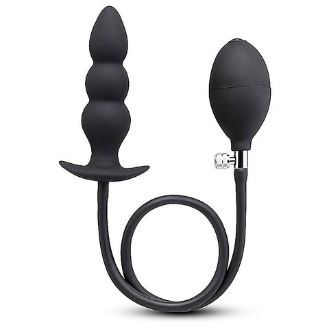Beaded Silicone Inflatable Anal Plug by B-Vibe - Butt Plugs