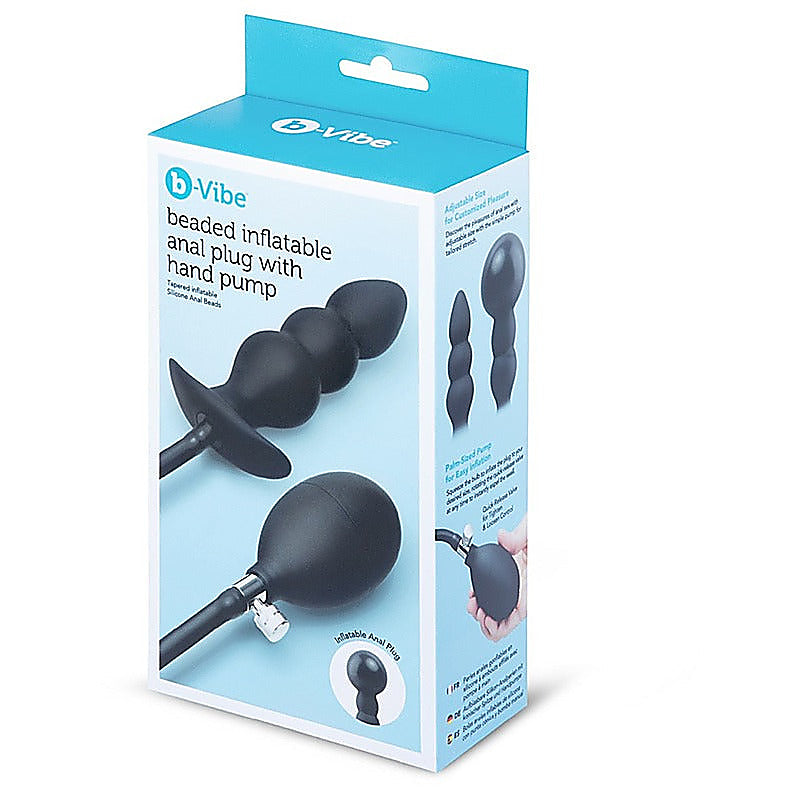Beaded Silicone Inflatable Anal Plug by B-Vibe - Butt Plugs