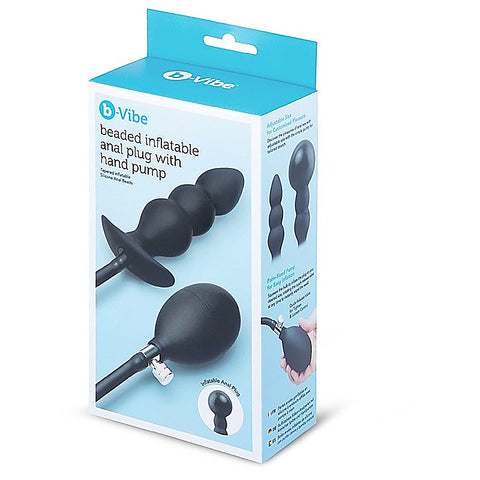 Beaded Silicone Inflatable Anal Plug by B-Vibe - Butt Plugs